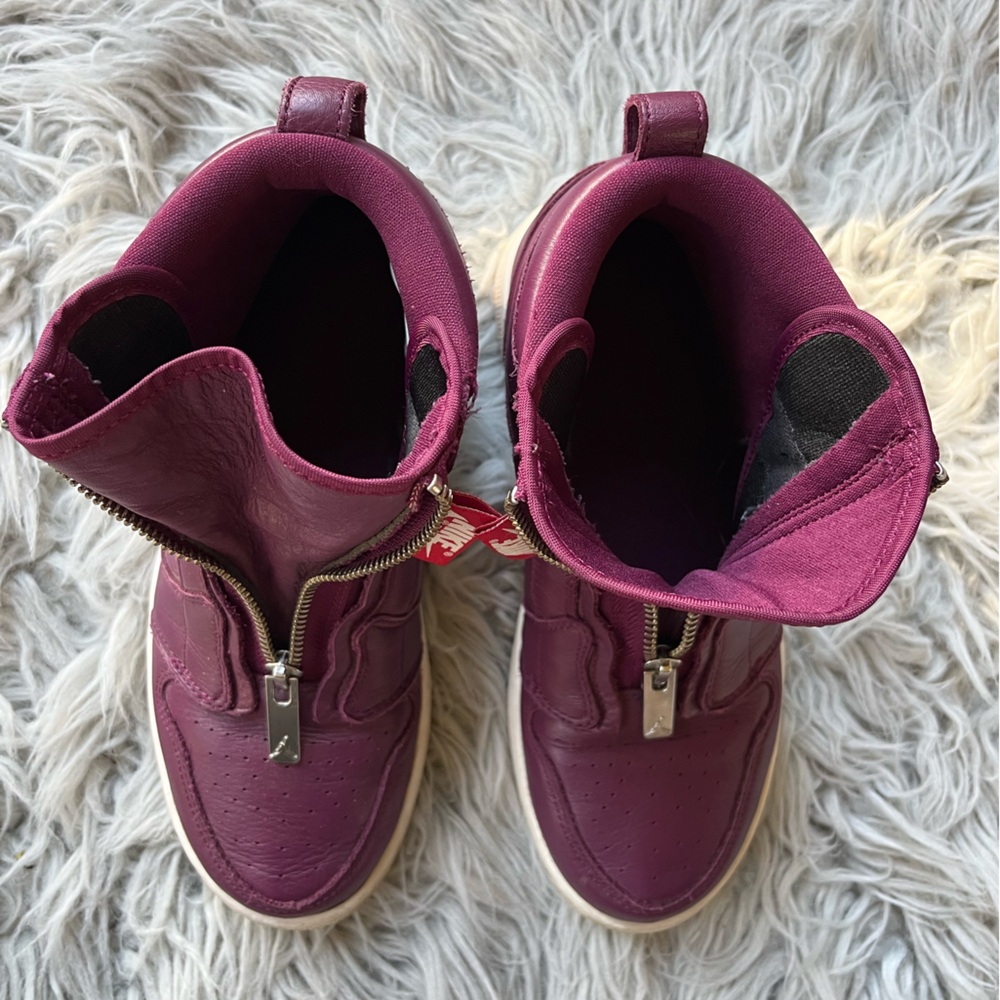 Sz 7 ❤️ Nike Air Jordan 1 Retro — High Zip — Bordeaux — excellent - Picture 12 of 12